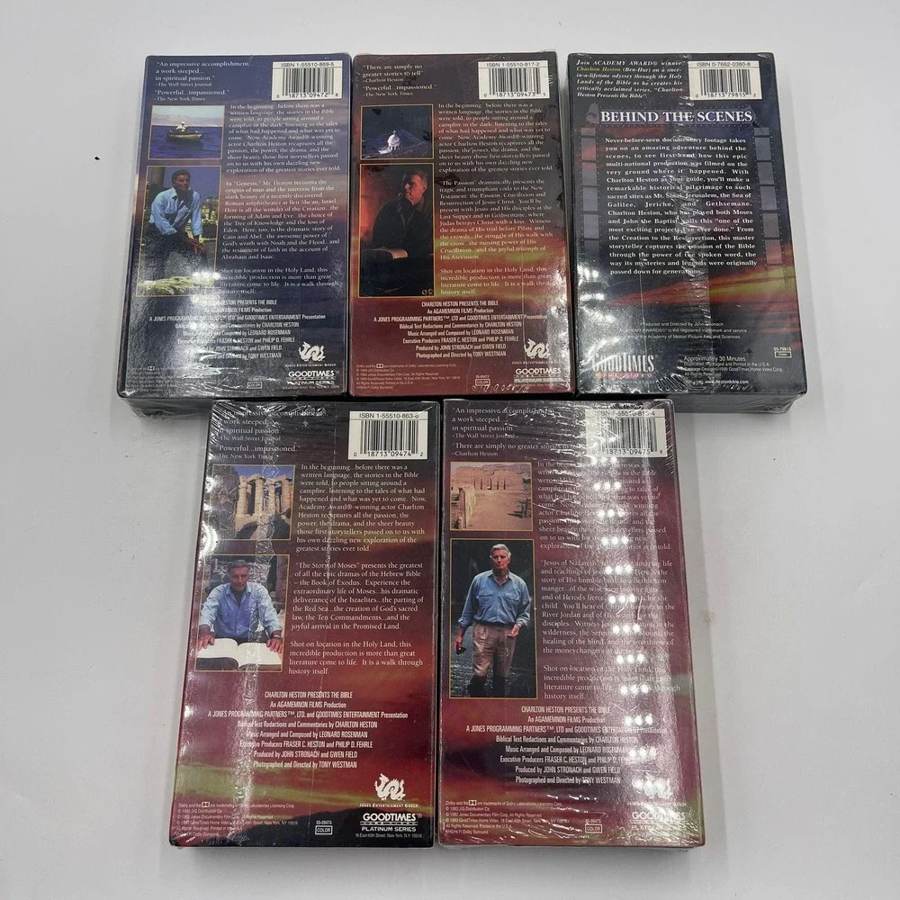 Charlton Heston Presents The Bible VHS‎ Lot Genesis Passion Story Moses